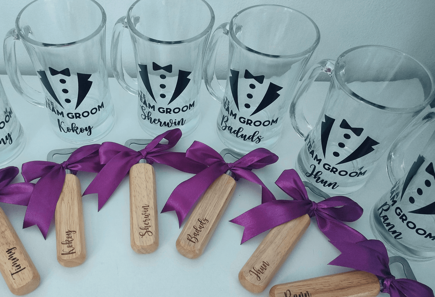 Personalized Beer Mug and Bottle Opener Set (390ml)