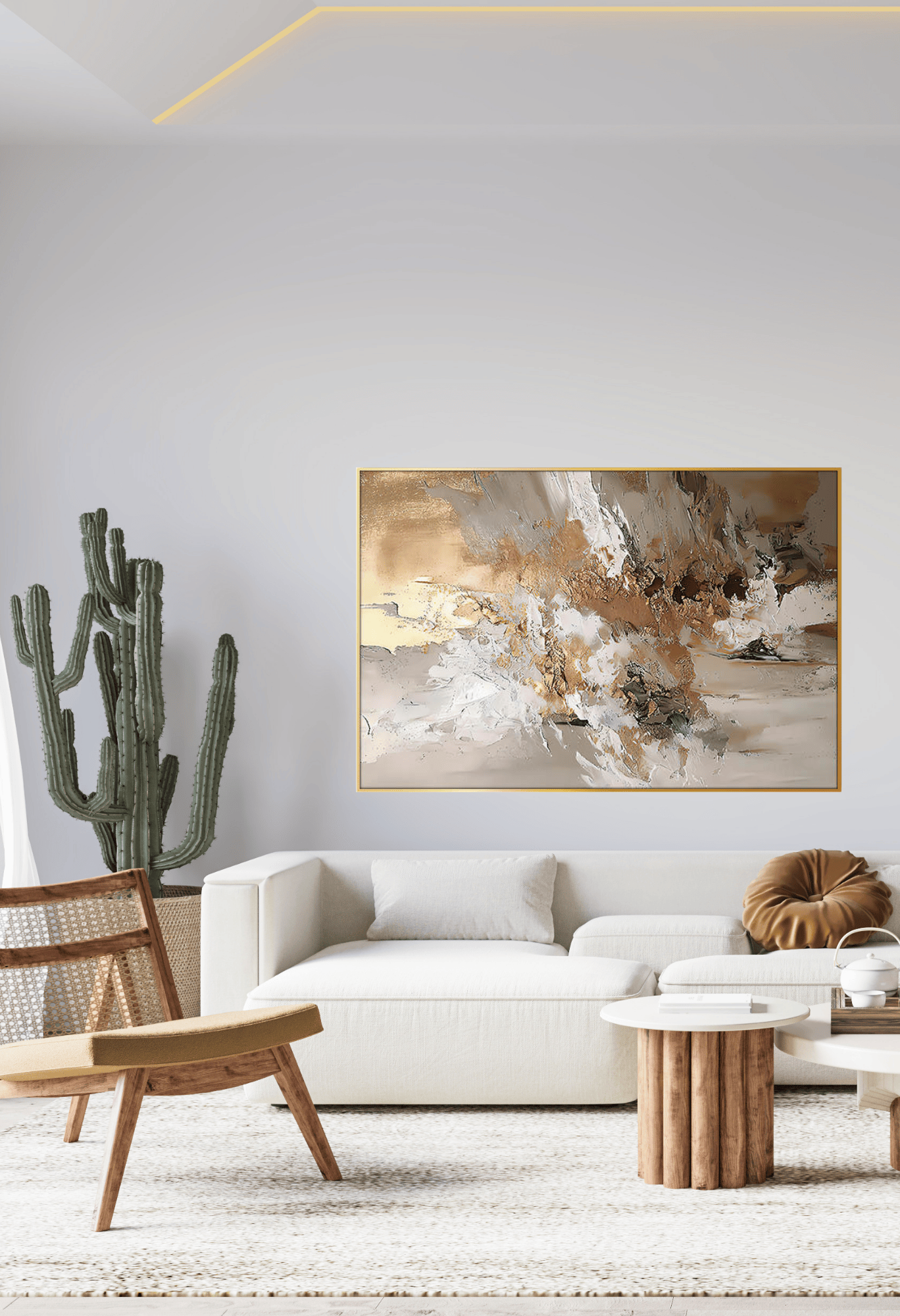 CP161 Neutral Abstract Canvas Print Wall Decor