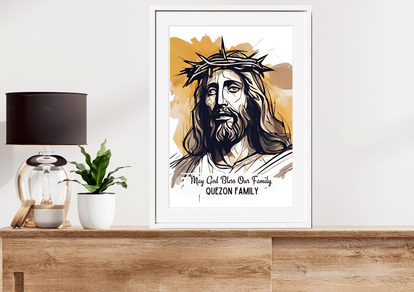 Personalized Jesus Watercolor-Effect Wall Art