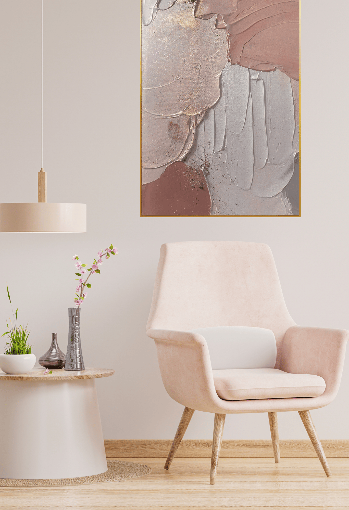 CP163 Neutral Abstract Canvas Print Wall Decor