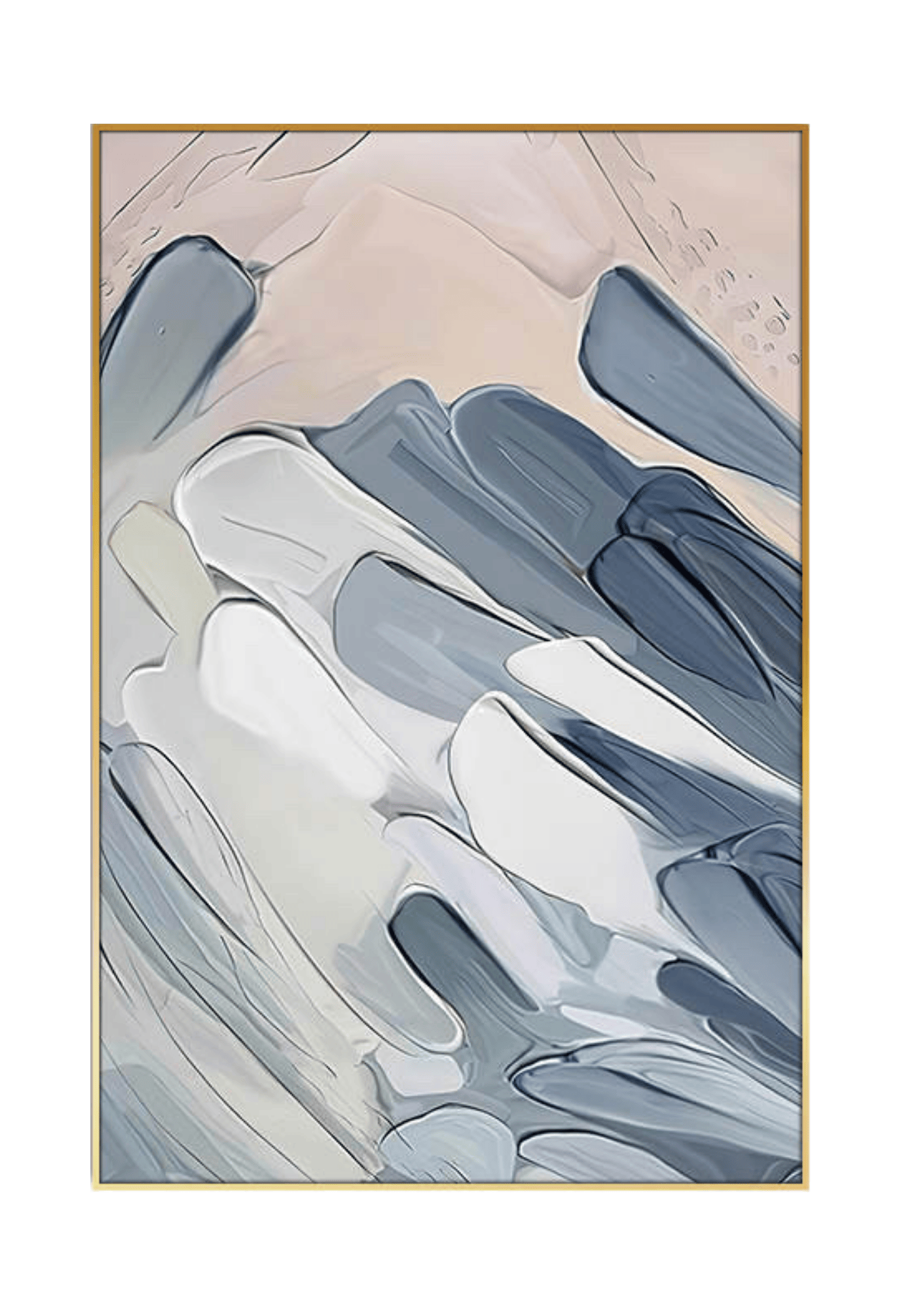 CP167 White and Blue Abstract Design Canvas Print Wall Decor