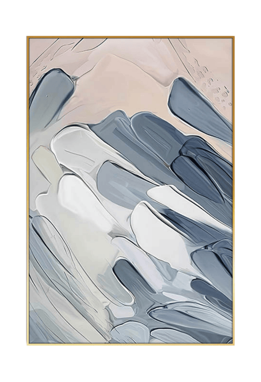 CP167 White and Blue Abstract Design Canvas Print Wall Decor