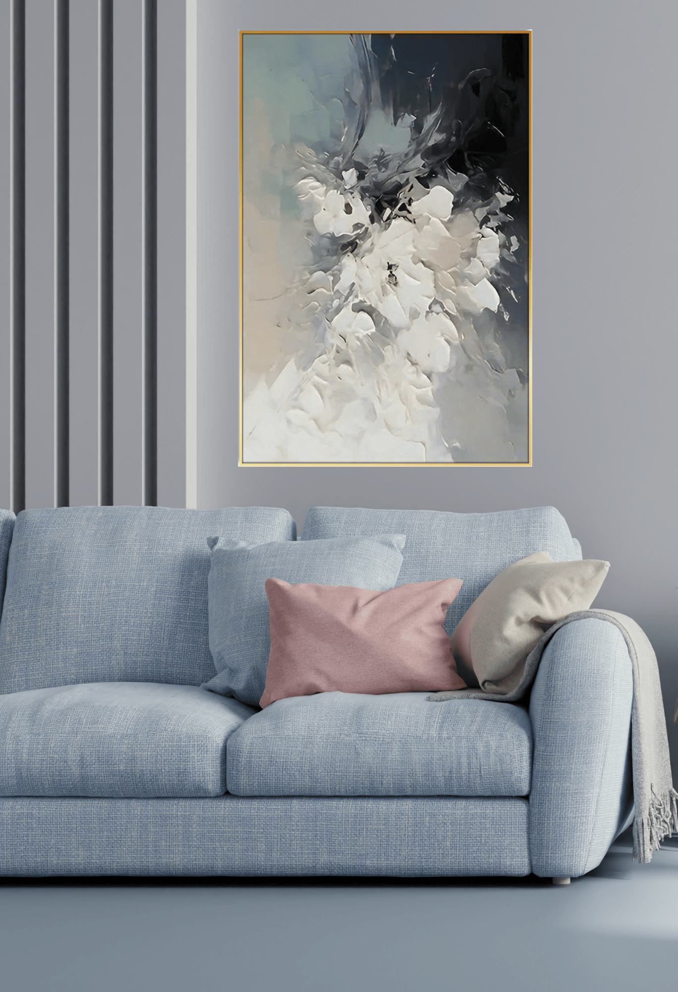 CP168 Black, Gray and White Abstract Canvas Print Wall Decor