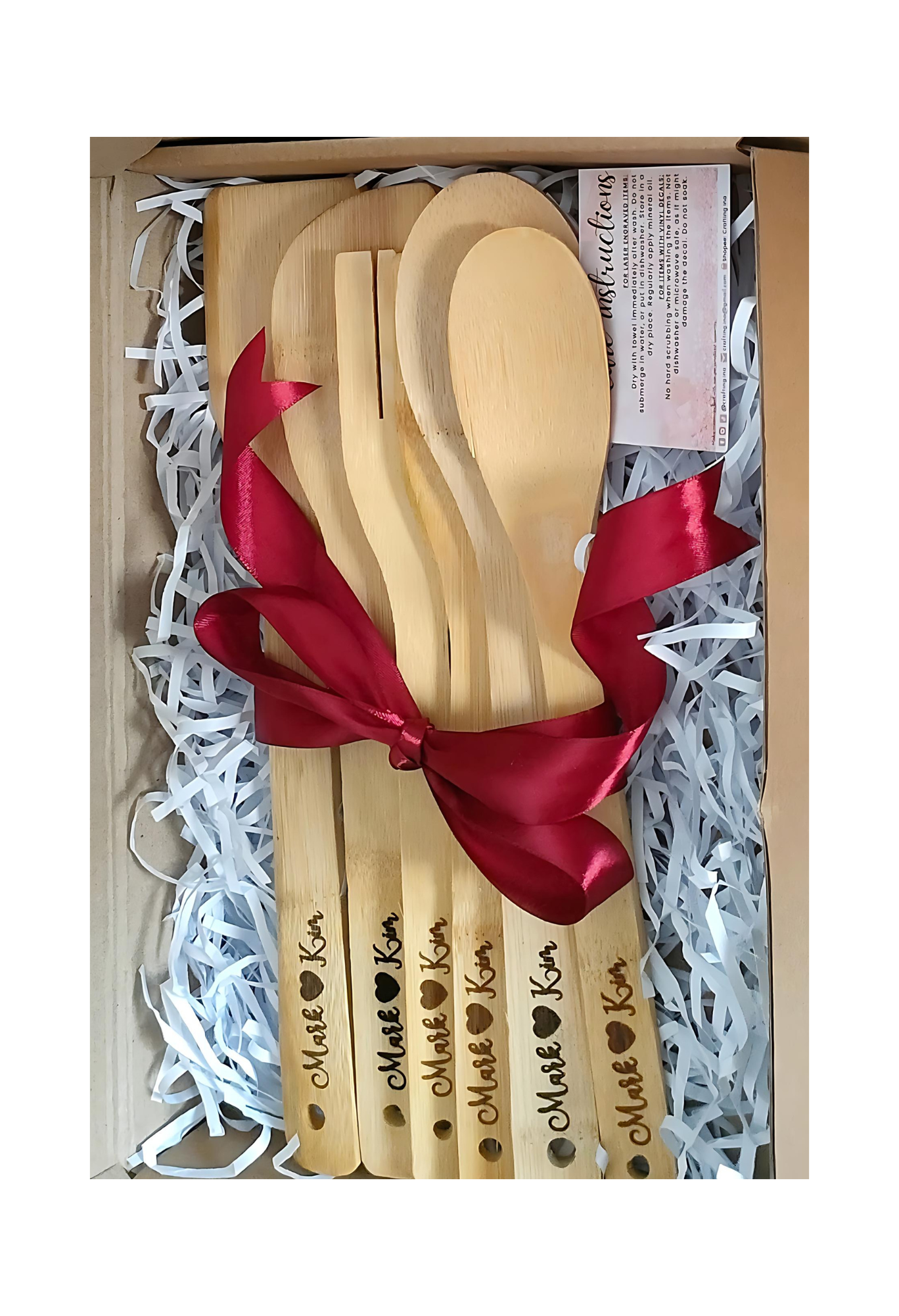 Personalized 6-Piece Bamboo Cooking or Baking Tool Set