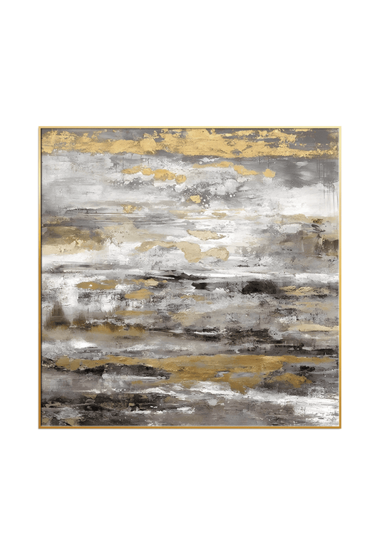 CP123 Gold and Gray Abstract Design Canvas Print Wall Decor