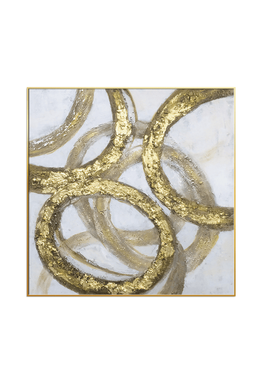 CP124 Gold Rings Abstract Canvas Print Wall Decor