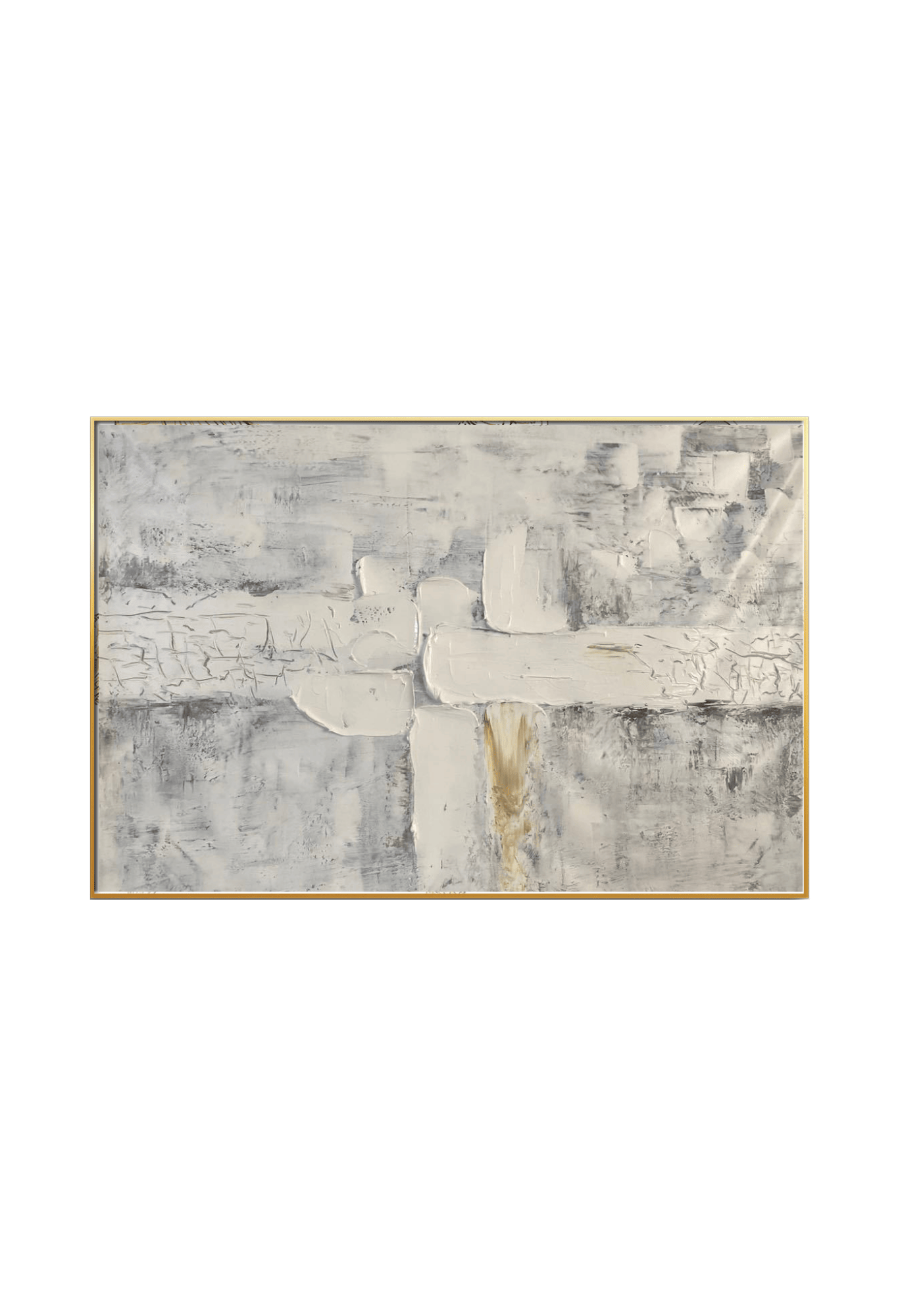 HP028 Minimalist White Hand-Painted Wall Decor