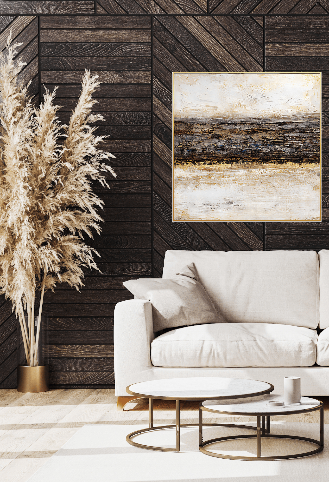 CP122 Brown and Beige Abstract Design Canvas Print Wall Decor