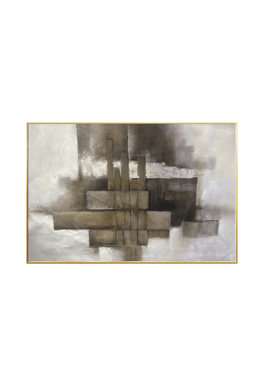 HP036 Minimalist Neutral Hand-Painted Wall Decor