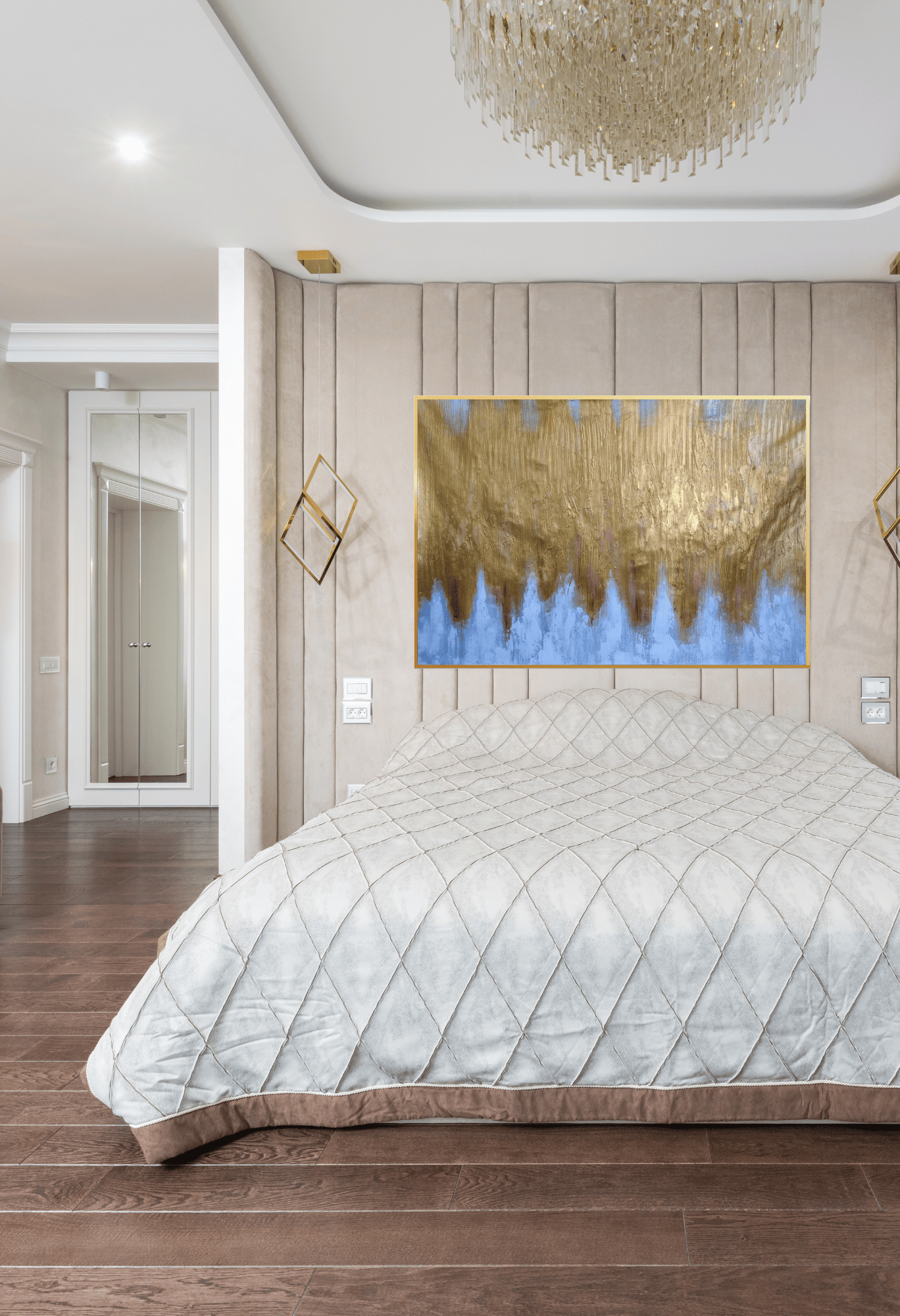 HP018 Minimalist Neutral Hand-Painted Wall Decor