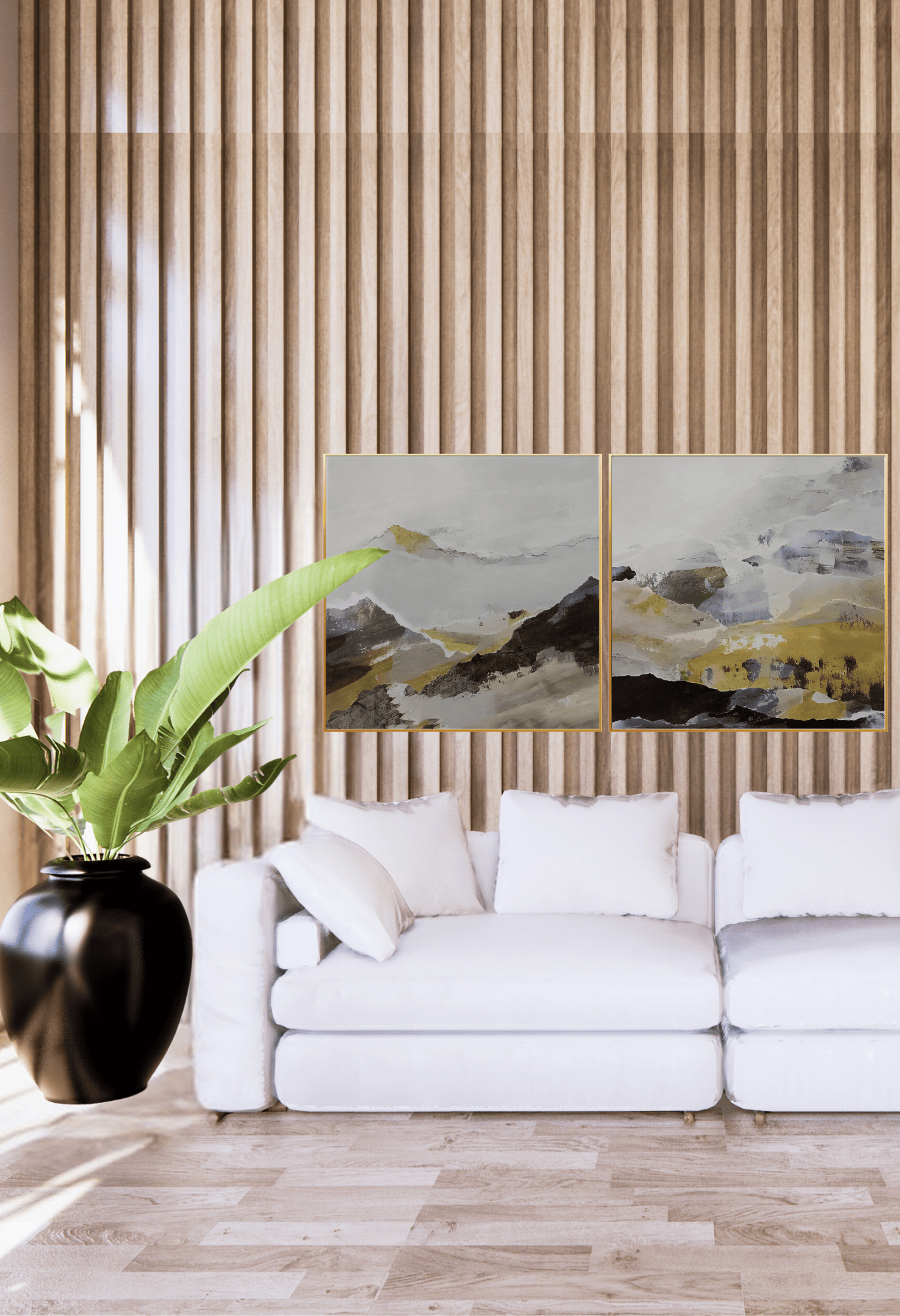 CP037038 Brown, Yellow and Beige Abstract Design Canvas Prints Wall Decor