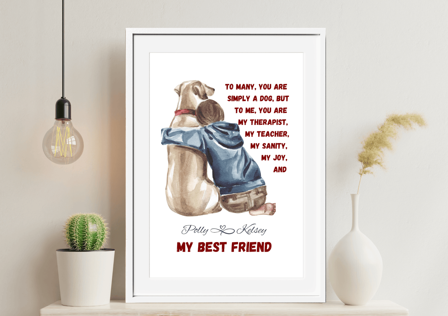 Personalized Fury Friend Hug Wall Art