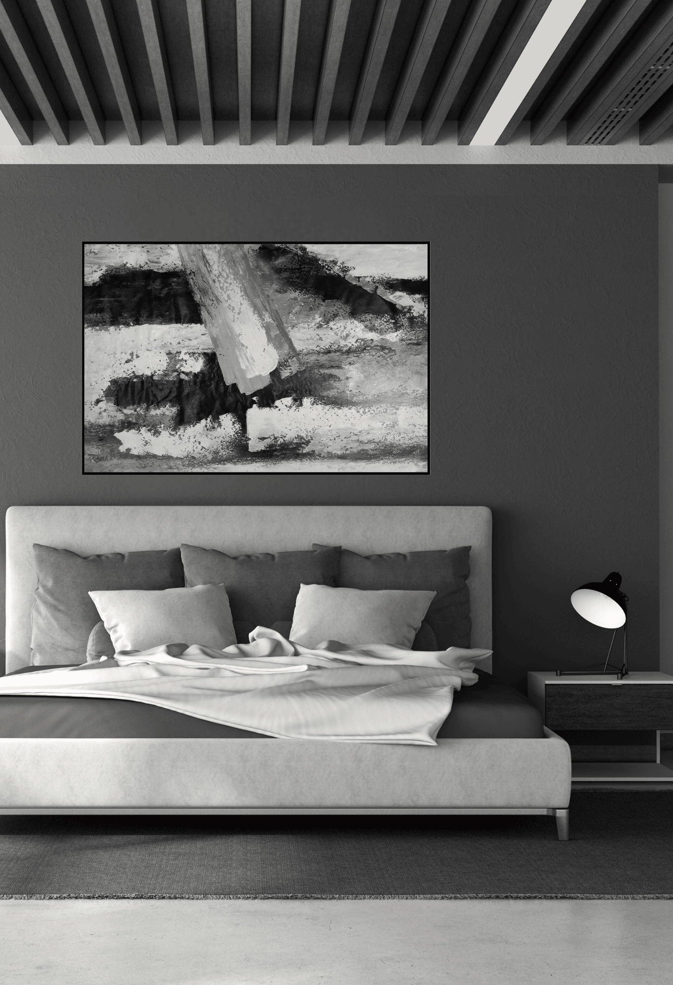 HP029 Abstract Gray and Bronze Hand-Painted Wall Decor