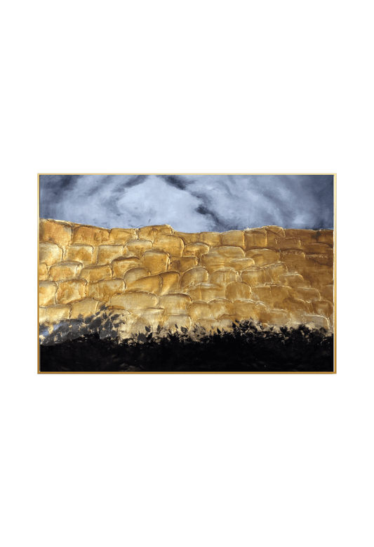 HP046 Abstract Gray and Bronze Hand-Painted Wall Decor