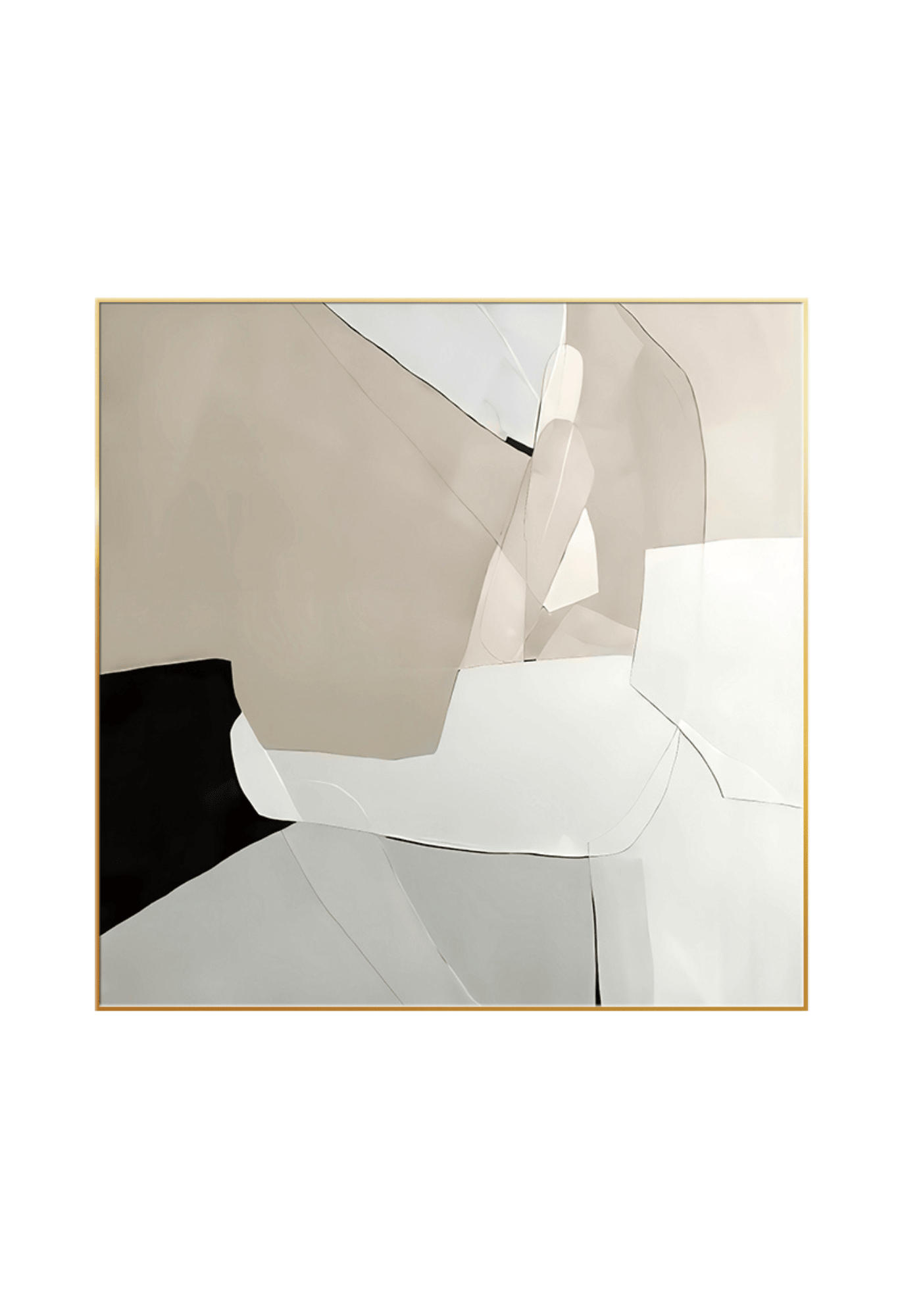 CP027029 Neutral Black, Brown, Beige, and White Abstract Design Canvas Prints Wall Decor