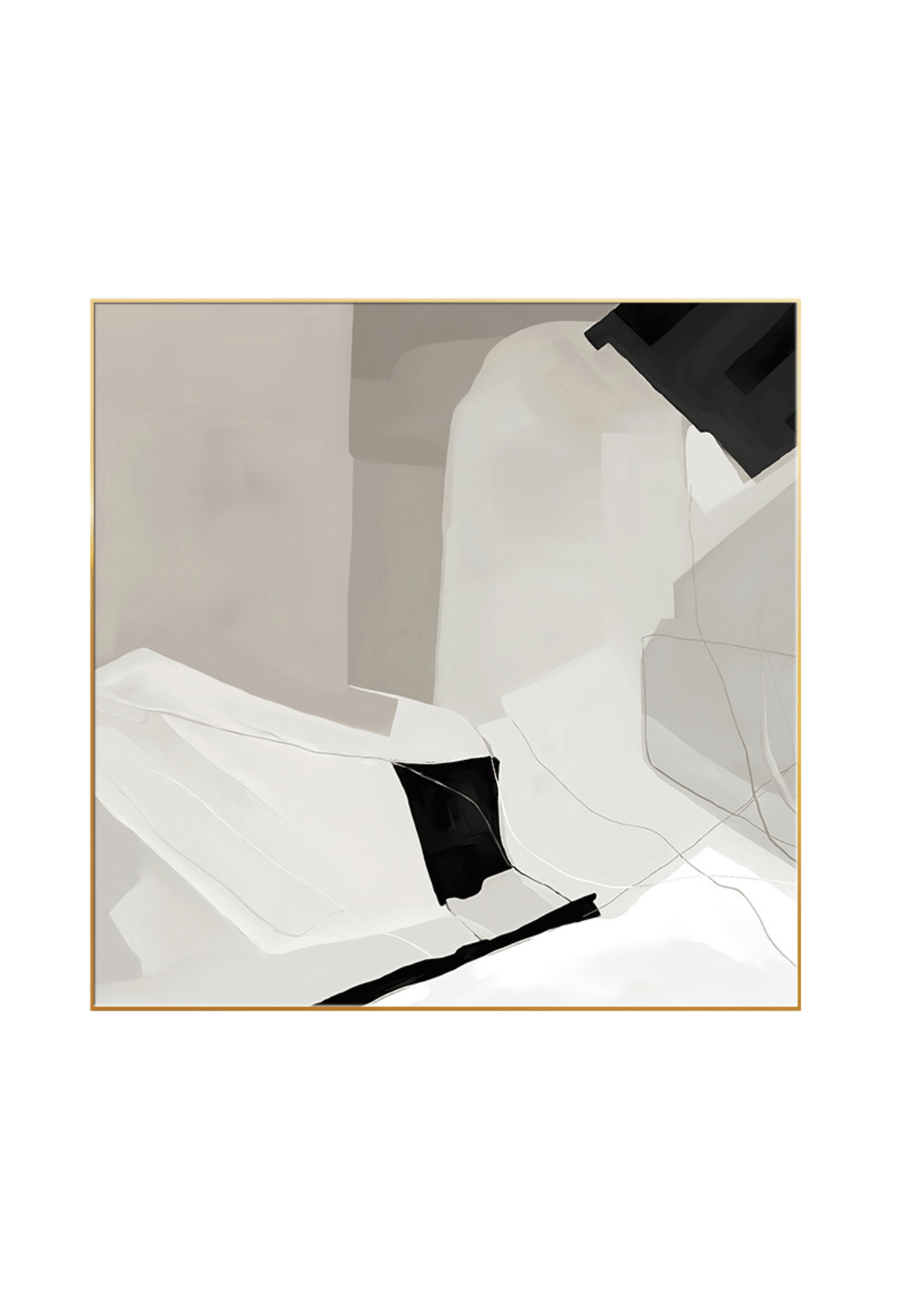 CP027029 Neutral Black, Brown, Beige, and White Abstract Design Canvas Prints Wall Decor