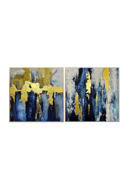 CP019020 Blue and Gold Abstract Design Canvas Prints Wall Decor