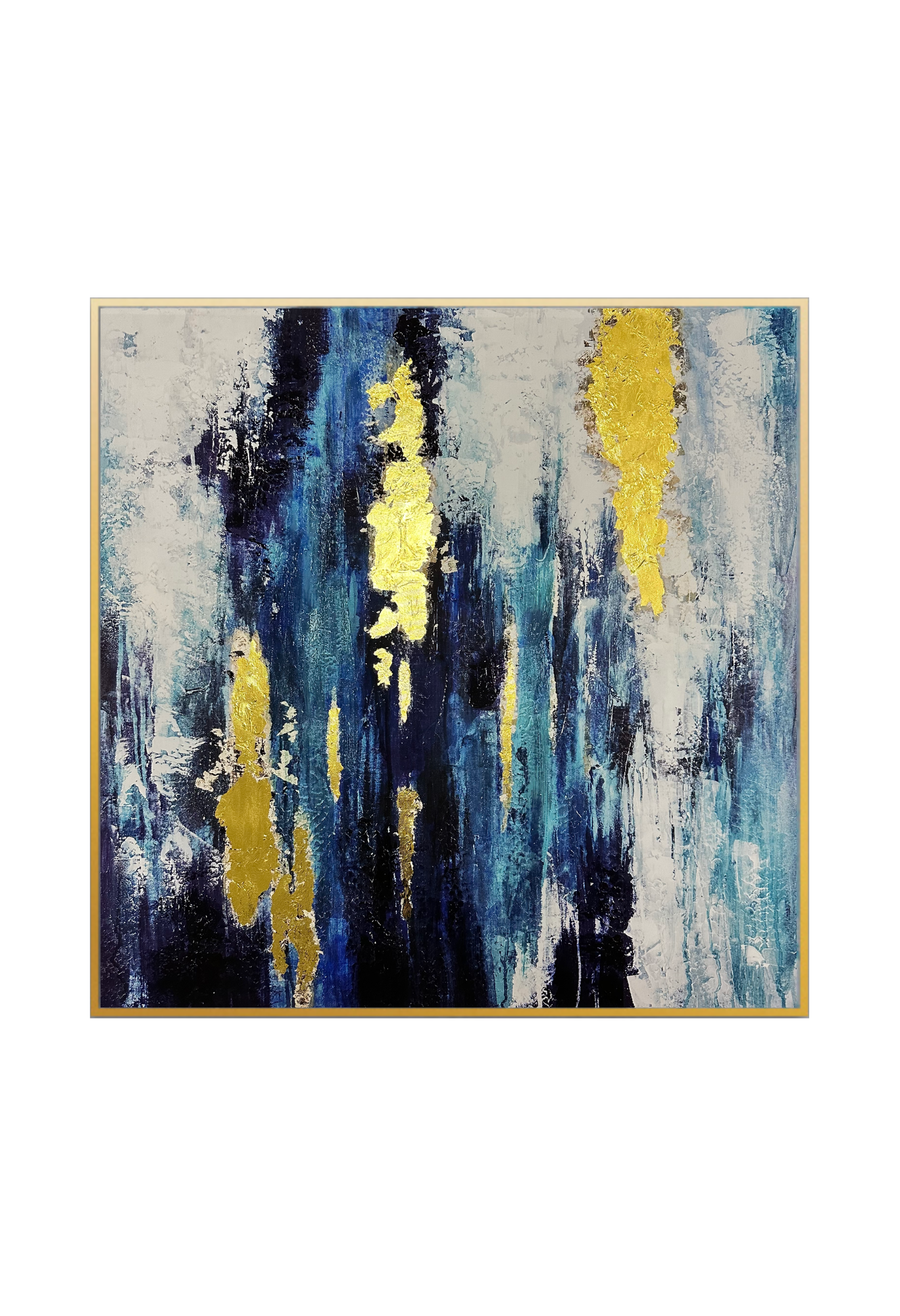 CP019020 Blue and Gold Abstract Design Canvas Prints Wall Decor