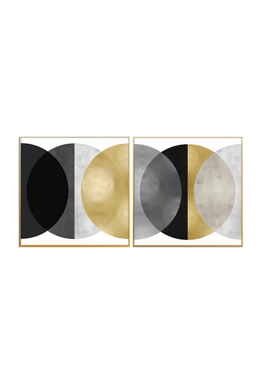 CP021022 Black, Gray and Gold Abstract Design Canvas Prints Wall Decor