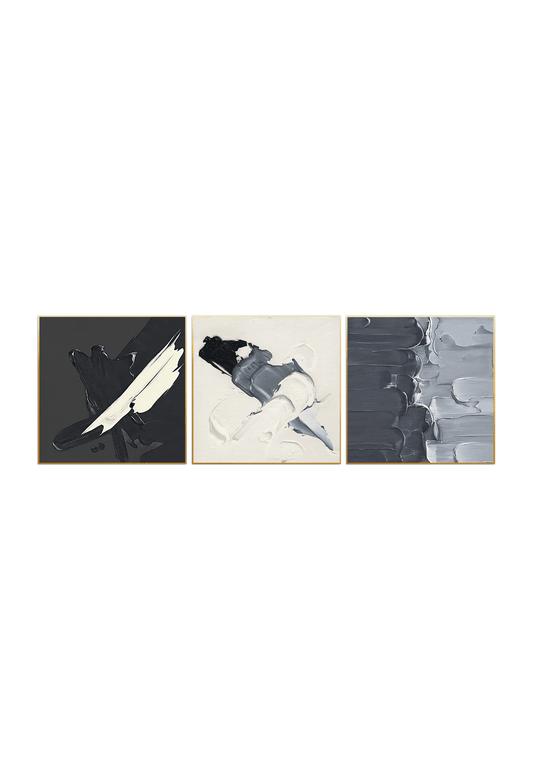 CP024025026 Black, White and Gray Abstract Design Canvas Prints Wall Decor
