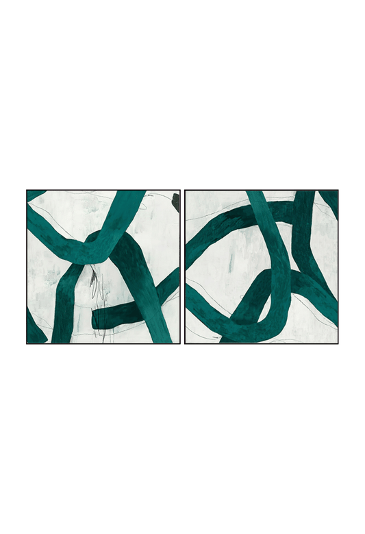CP033034 Modern Shades of Green Abstract Design Canvas Prints Wall Decor