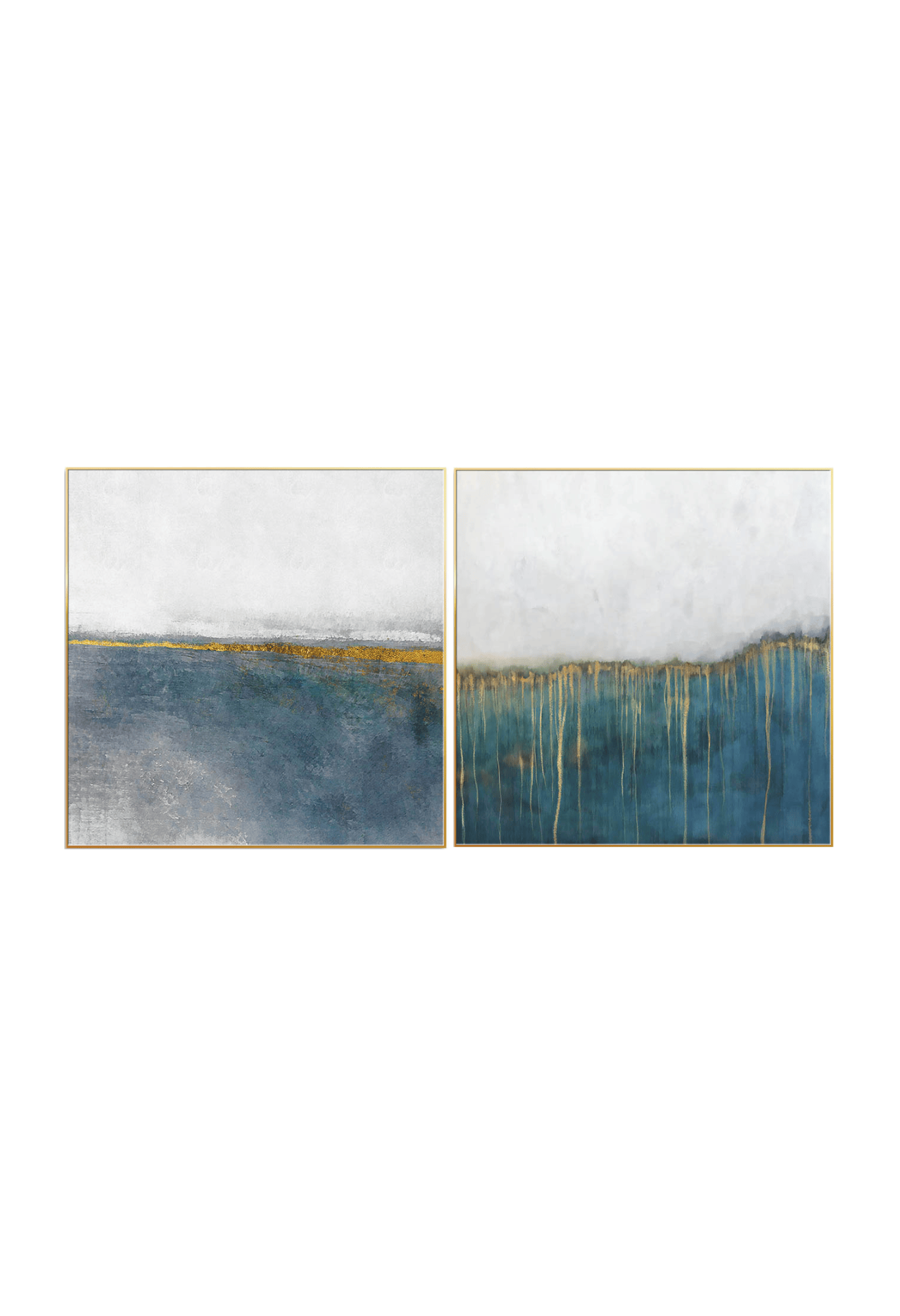 CP042043 Blue and Gold Abstract Design Canvas Prints Wall Decor