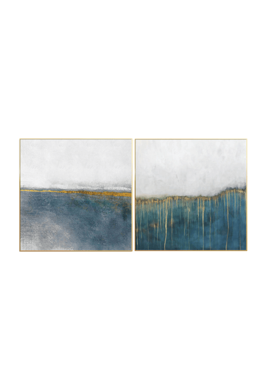 CP042043 Blue and Gold Abstract Design Canvas Prints Wall Decor