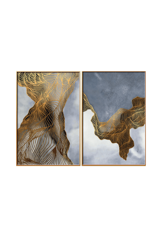 CP058059 Abstract Black, Grey and Gold Canvas Prints Wall Decor