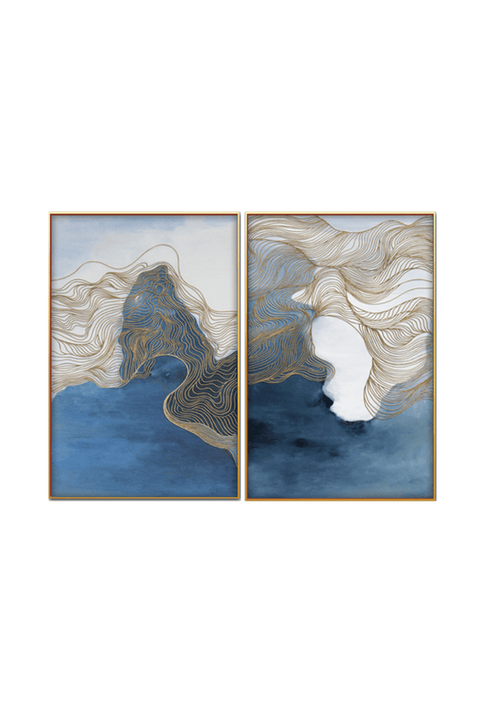 CP060061 Abstract Blue and Gold Canvas Prints Wall Decor