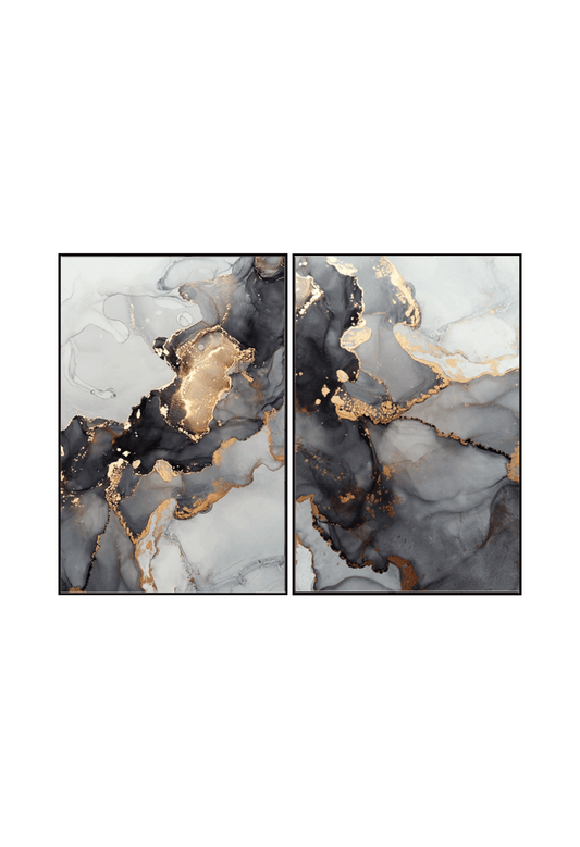 CP062063 Abstract Black, Grey and Orange Canvas Prints Wall Decor