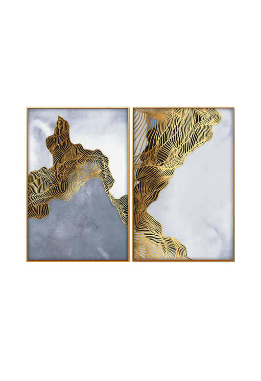 CP076077 Abstract Black, Grey and Gold Canvas Prints Wall Decor