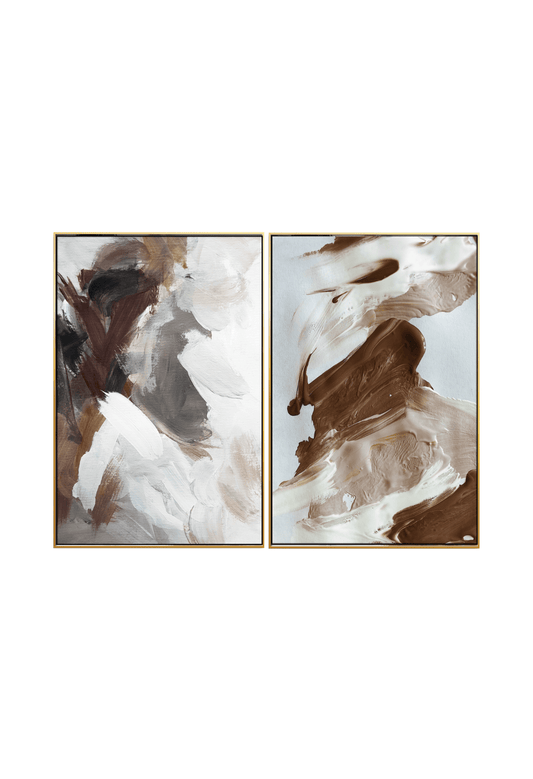 CP129130 Abstract Black, Brown and White Canvas Prints Wall Decor