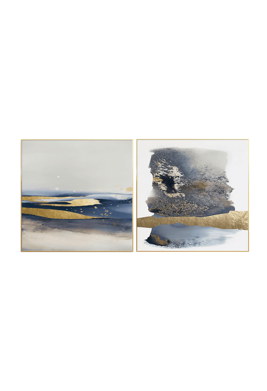 CP039040 Blue and Gold Abstract Design Canvas Prints Wall Decor