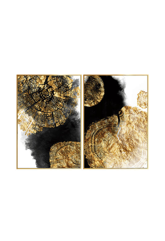 CP133134 Abstract Black, Grey and Gold Canvas Prints Wall Decor
