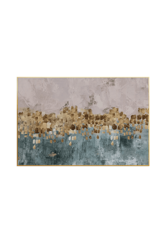 CP078 Green and Gold Abstract Design Canvas Print Wall Decor