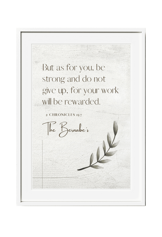 Personalized Family Bible Verse Wall Decor 2 Chronicles 15:7