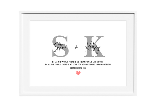 Personalized Couple Initials Wall Decor with Quote