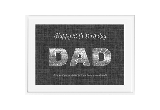 Personalized Happy Birthday Dad Wall Art
