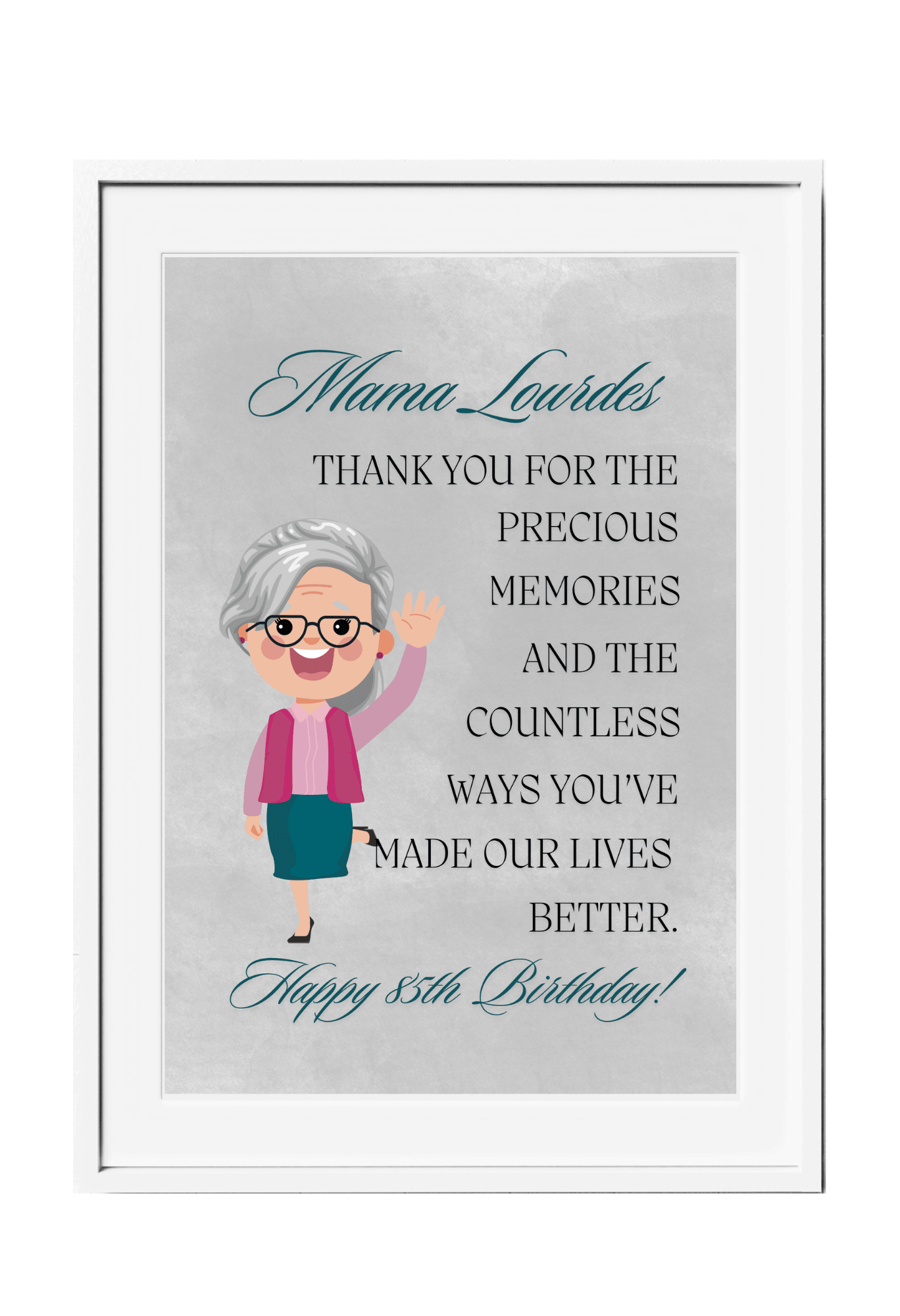 Personalized Grandma Birthday Tribute Wall Art