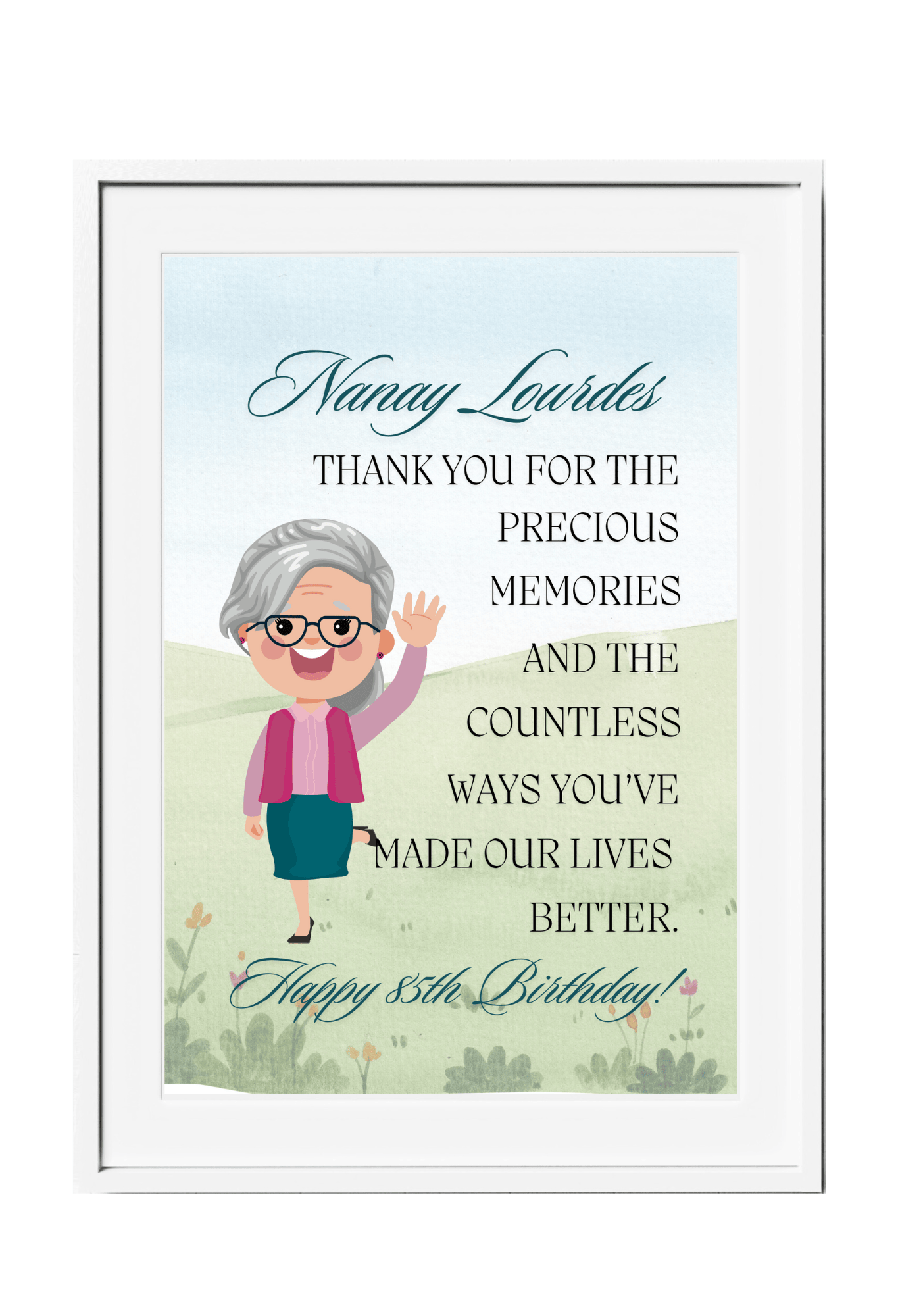Personalized Grandma Birthday Tribute Wall Art