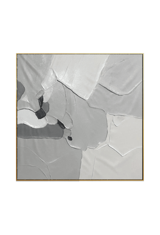 HP041 Abstract Minimalist White Acrylic Hand-Painted Wall Decor