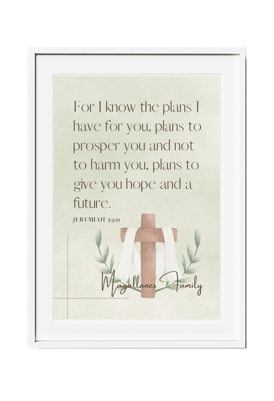 Personalized Family Bible Verse Wall Decor Jeremiah 29:11