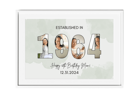 Personalized Happy Birthday Collage Wall Art for Moms