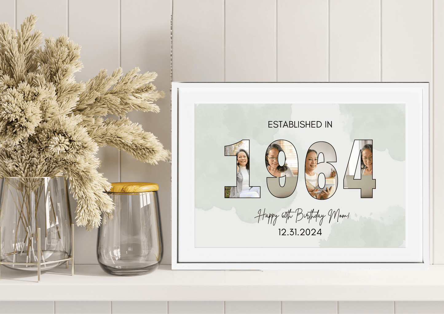 Personalized Happy Birthday Collage Wall Art for Moms