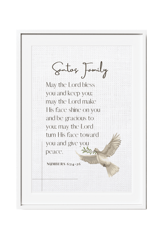 Personalized Family Bible Verse Wall Decor Numbers 6:24-26