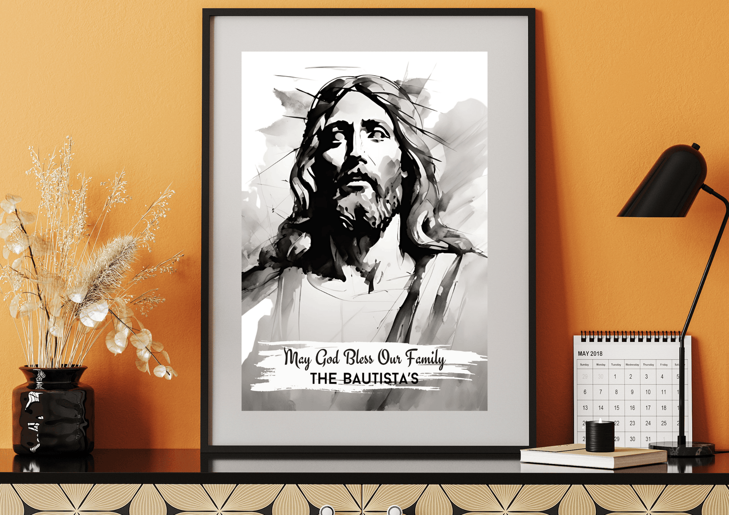 Personalized Jesus Watercolor-Effect Wall Art