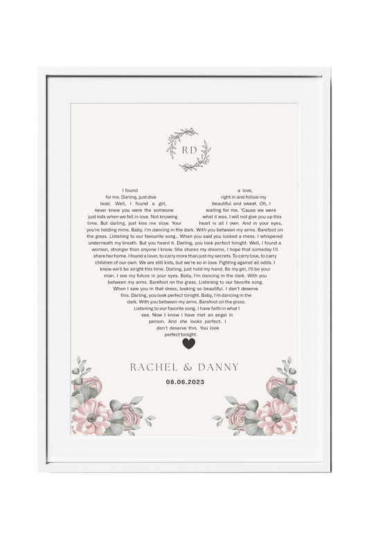Personalized First Dance Song Lyrics Wall Art