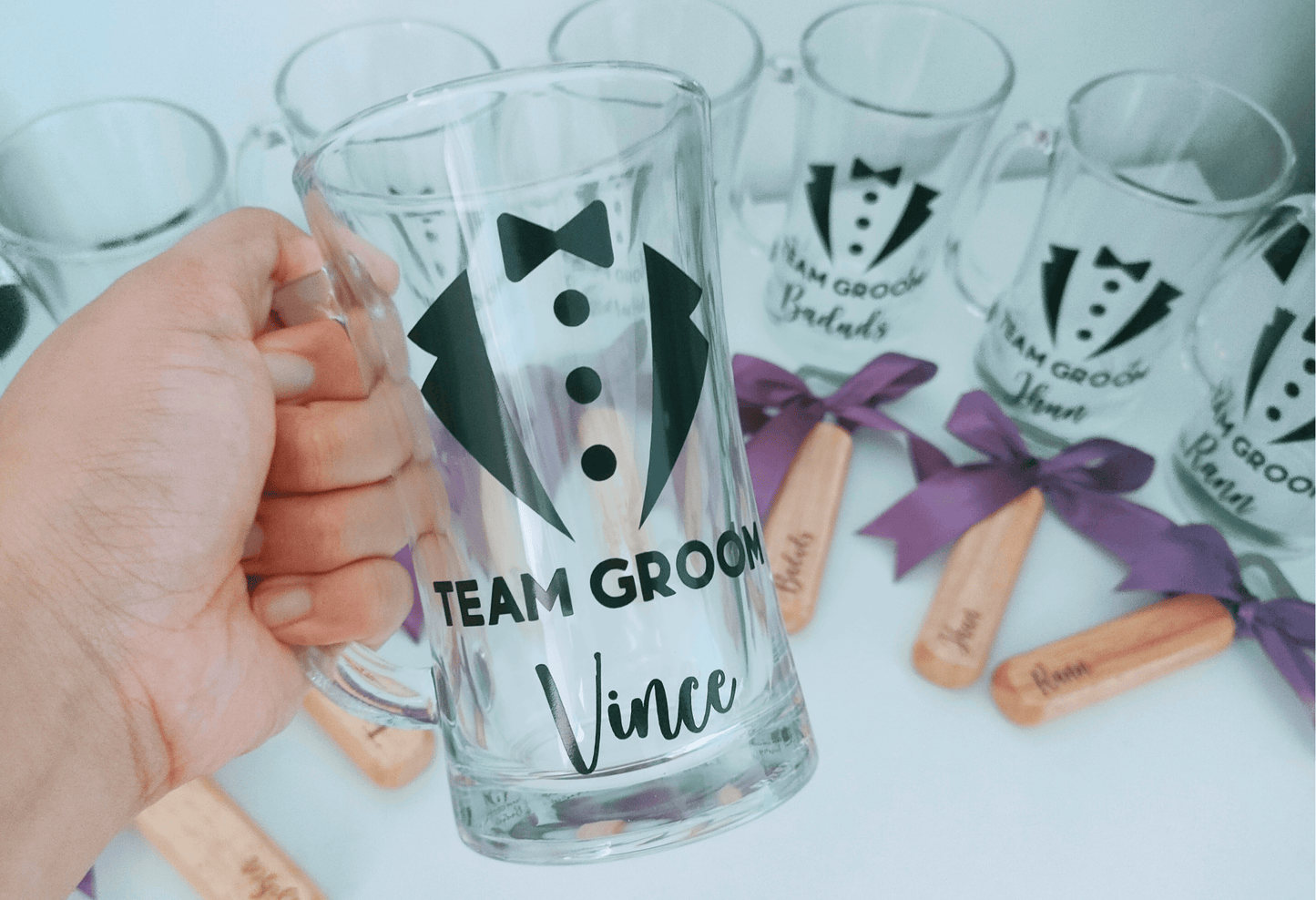 Personalized Beer Mug and Bottle Opener Set (390ml)