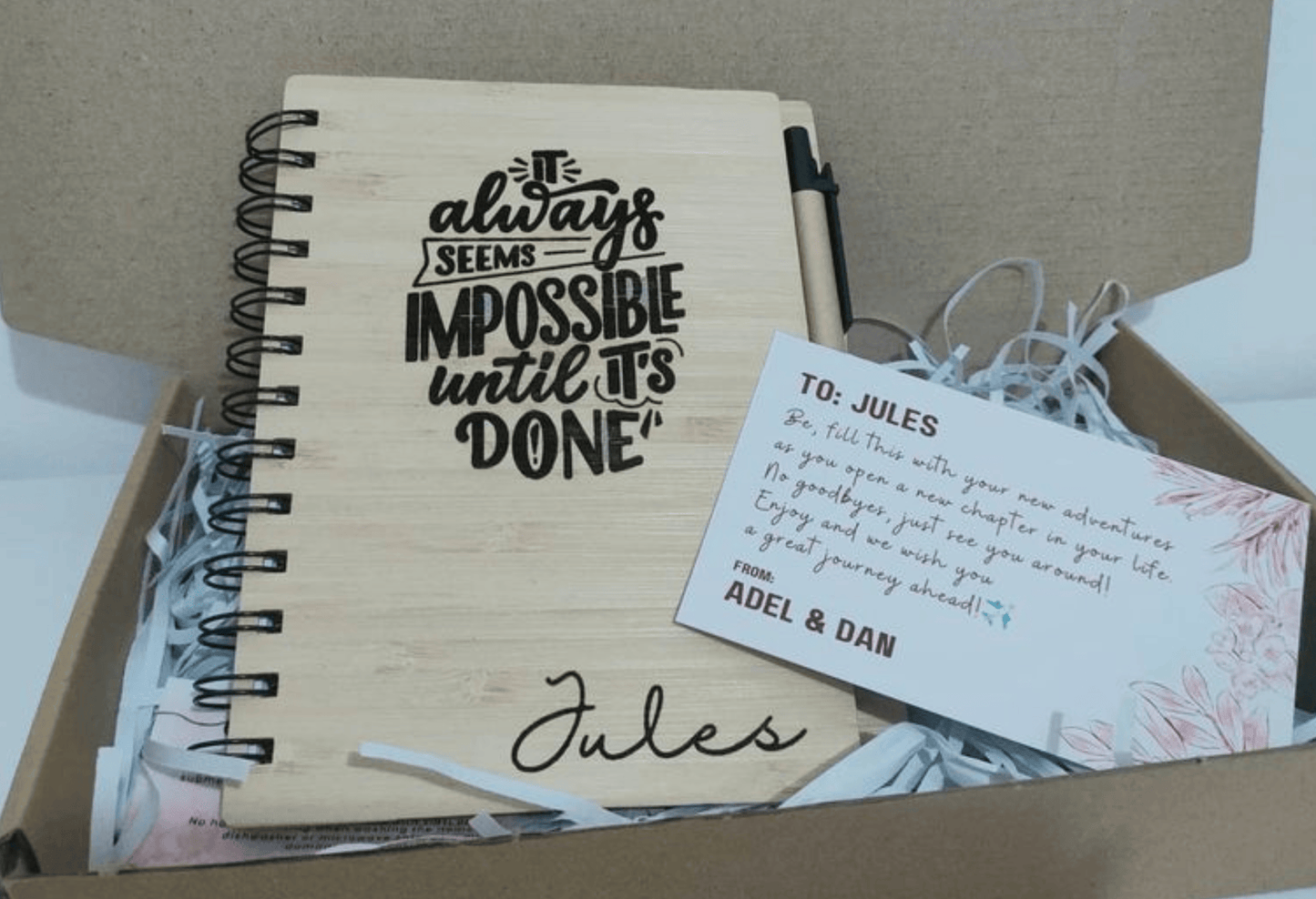 Personalized Bamboo Notebook/Journal and Pen Set