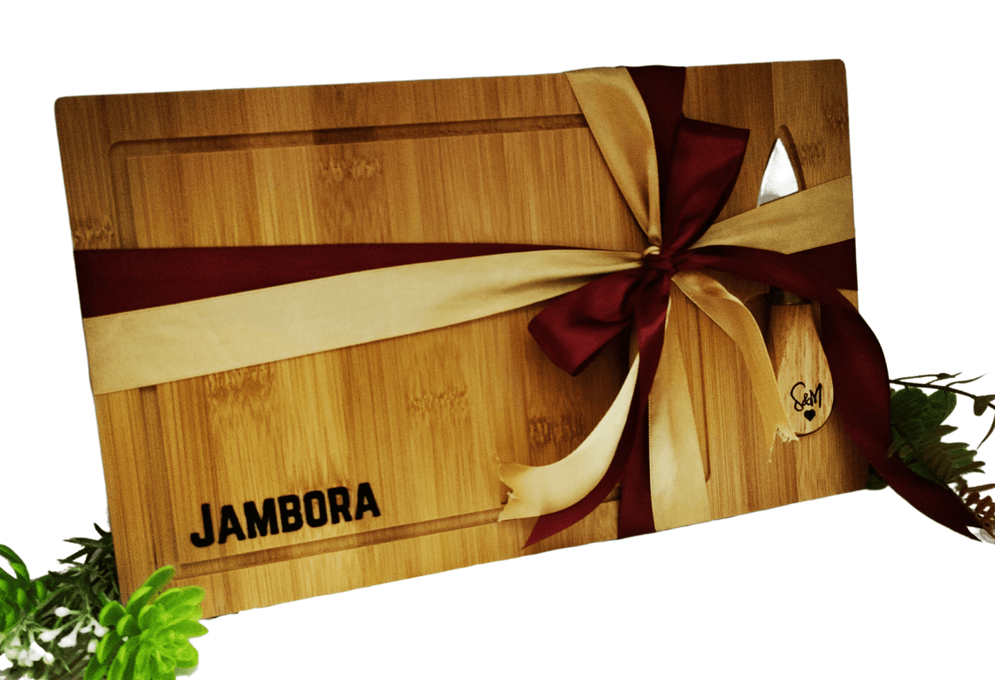 Personalized Engraved Bamboo Cheeseboard (1 Knife)
